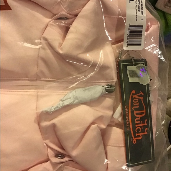 NWT PINK VON DUTCH CROP PUFFER JACKET - Picture 9 of 9